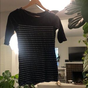 Jcrew painter t stripped navy blue